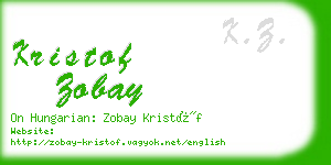 kristof zobay business card